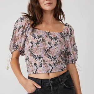 Free People Back on Top Smocked Blouse